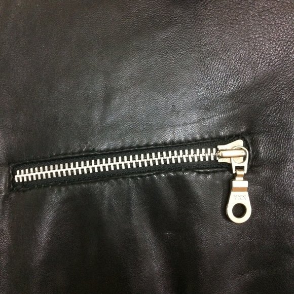 Vintage Laurence Roy Women 100% Lambskin Soft Leather Moto Jacket Small Petite - Picture 2 of 8